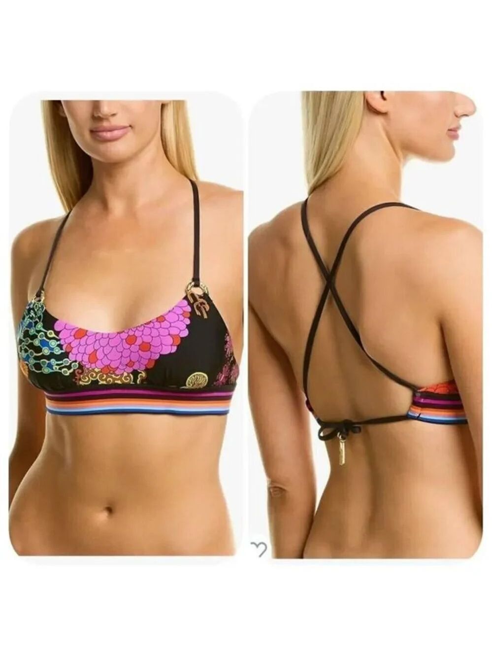 TrinaโTurk Bralette Hipster Bikini Swimsuit Top Sz 4